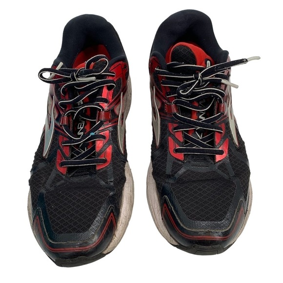 BROOKS Ravenna 7 Running Shoe Sneaker Black Red 9 Men Lace Up Walking Shoe - Picture 3 of 9